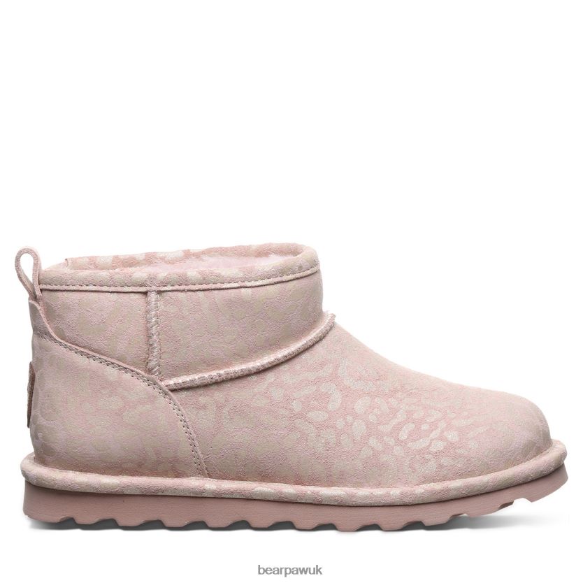 Boots UK BEARPAW Women Shorty Exotic Pink Leopard Glitter 44J634 - Image 3