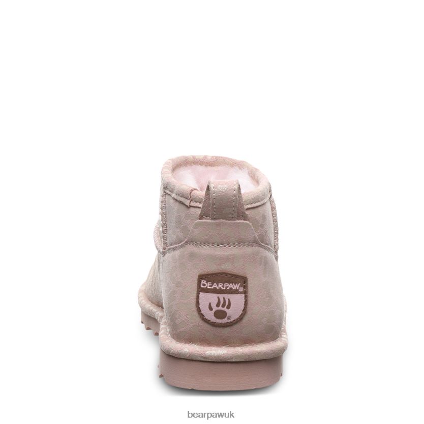 Boots UK BEARPAW Women Shorty Exotic Pink Leopard Glitter 44J634 - Image 6
