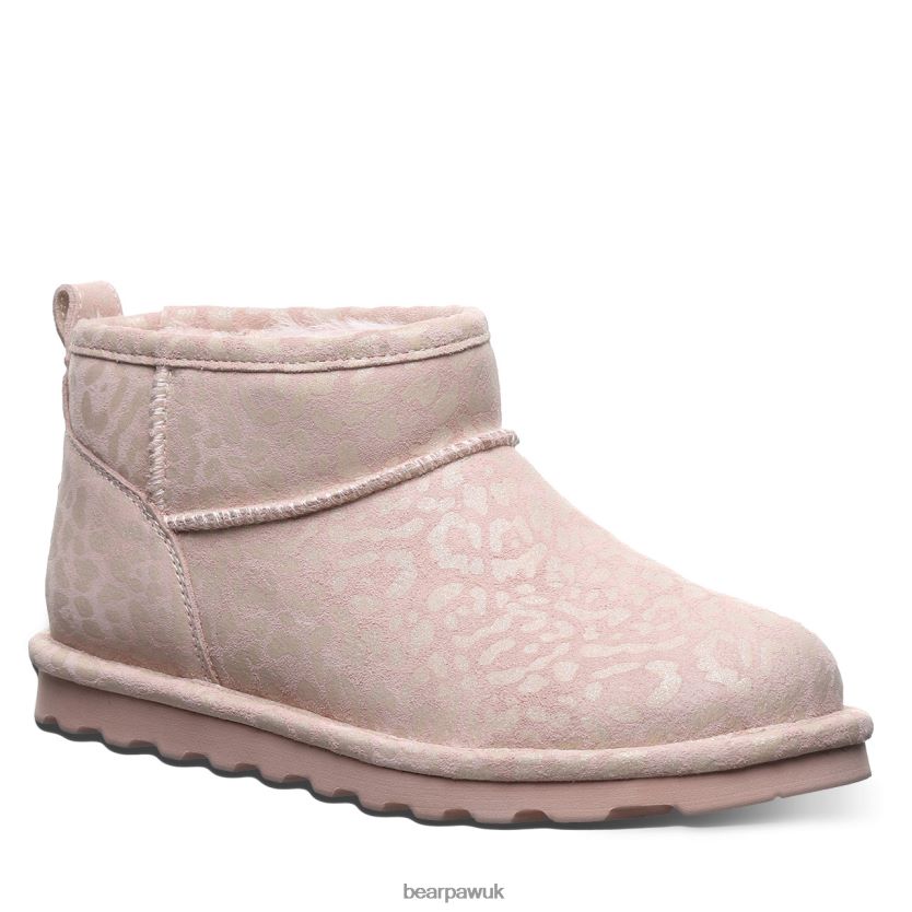 Boots UK BEARPAW Women Shorty Exotic Pink Leopard Glitter 44J634 - Image 1