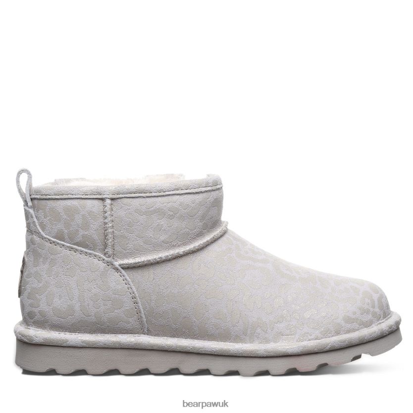 Boots UK BEARPAW Women Shorty Exotic Winter White Leopard Glitter 44J633 - Image 3