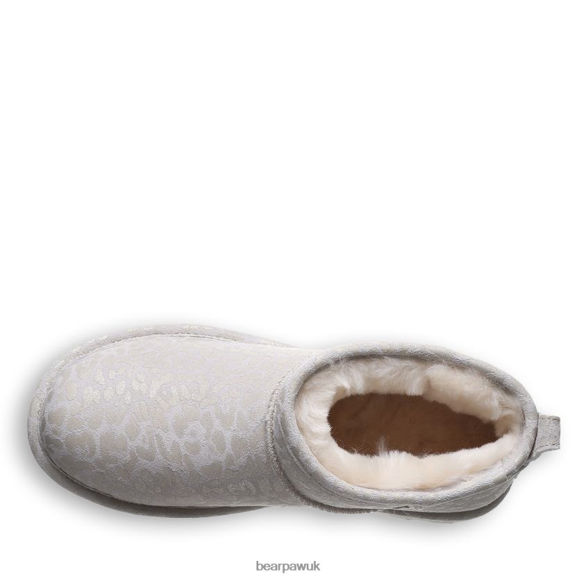 Boots UK BEARPAW Women Shorty Exotic Winter White Leopard Glitter 44J633 - Image 5