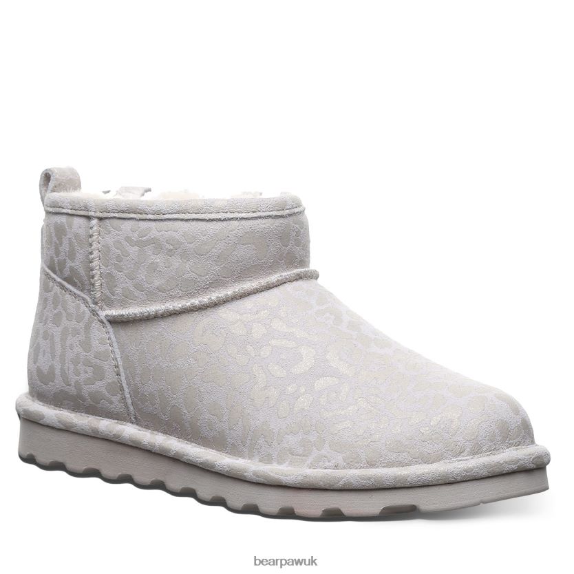 Boots UK BEARPAW Women Shorty Exotic Winter White Leopard Glitter 44J633 - Image 1