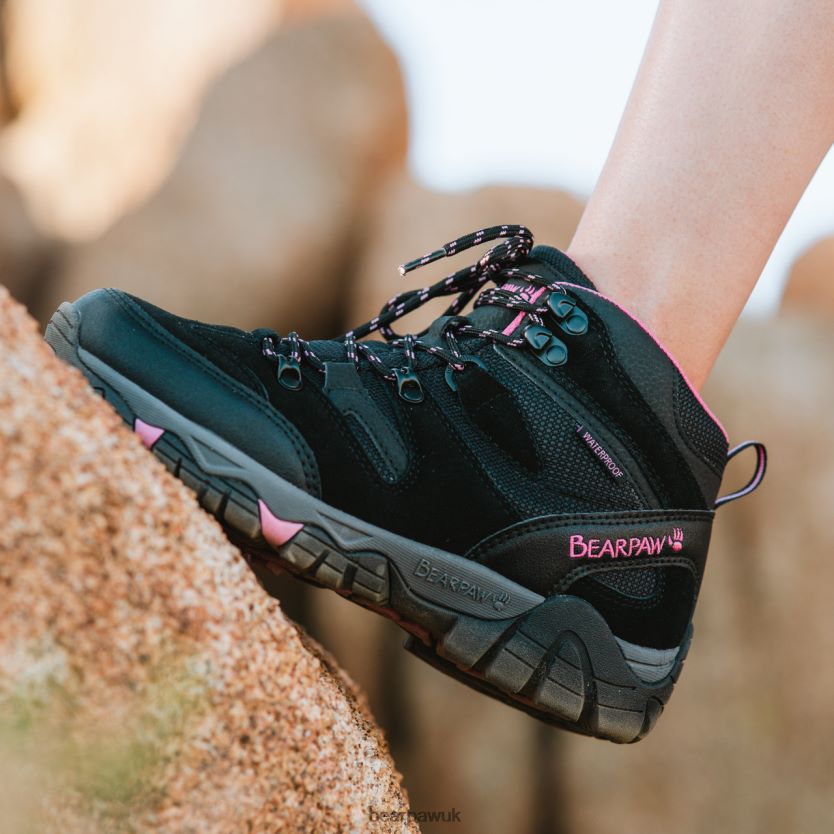 Hikers UK BEARPAW Women Corsica Black/Fuschia 44J6340 - Image 9