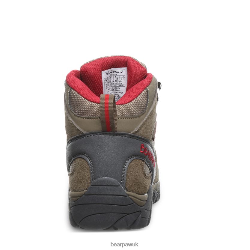 Hikers UK BEARPAW Women Corsica Taupe/Red 44J6339 - Image 6