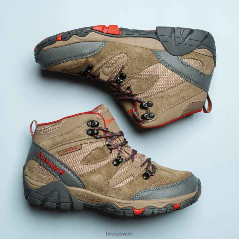 Hikers UK BEARPAW Women Corsica Taupe/Red 44J6339 - Image 8
