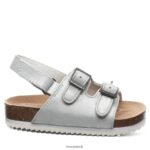Sandals UK BEARPAW Kids Brooklyn Toddler White Metallic 44J6626 - Image 3