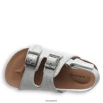 Sandals UK BEARPAW Kids Brooklyn Toddler White Metallic 44J6626 - Image 4