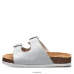 Sandals UK BEARPAW Kids Brooklyn Youth White Metallic 44J6625 - Image 2