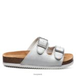 Sandals UK BEARPAW Kids Brooklyn Youth White Metallic 44J6625 - Image 3