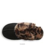 Slippers UK BEARPAW Women Loki Black/Leopard Fur 44J6304 - Image 5