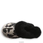 Slippers UK BEARPAW Women Loki Exotic Black Cow Print 44J6293 - Image 5