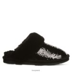 Slippers UK BEARPAW Women Loki Exotic Black Sequin 44J6314 - Image 3