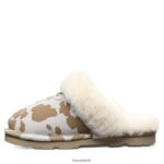 Slippers UK BEARPAW Women Loki Exotic Tan Cow Print 44J6265 - Image 2