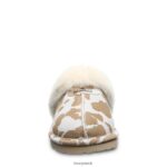Slippers UK BEARPAW Women Loki Exotic Tan Cow Print 44J6265 - Image 7