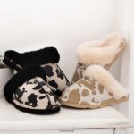 Slippers UK BEARPAW Women Loki Exotic Tan Cow Print 44J6265 - Image 8